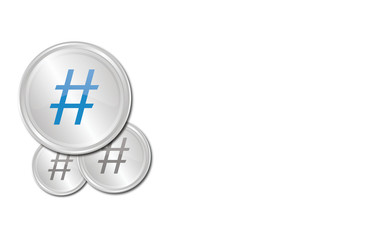 Buttons mit Freiraum - Raute Hashtag