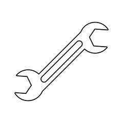 spanner tool work outline vector illustration eps 10