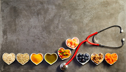 Healthy heart food concept