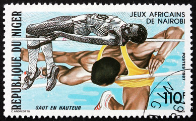 Postage stamp Niger 1987 High Jump, African Games, Nairobi
