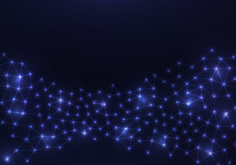 Fototapeta premium Neural net. Neuron network background. Dots connected with lines. Technology concept. Vector illustration.