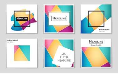 Abstract vector layout background set. For art template design, list, front page, mockup brochure theme style, banner, idea, cover, booklet, print, flyer, book, blank, card, ad, sign, sheet,, a4