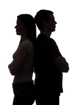 recommend clip art: Women and men across from, brother and sister - silhouette