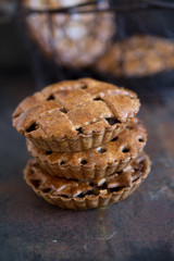 beautiful Homemade apple pie with whole grains flour, dietary concept