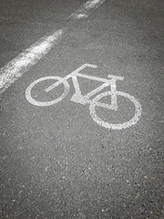 Fototapeta na wymiar Bike lane, road for bicycles. empty bicycle lane with place your text