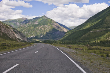 Chuysk tract. Mountain Altai road