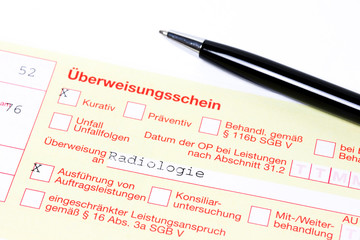 Überweisungsschein zur Radiologie