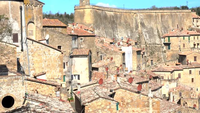 roofs of famous medieval italian town Sorano
