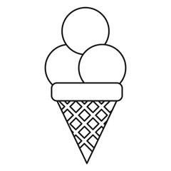 ice cream sweet sundae thin line vector illustration eps 10