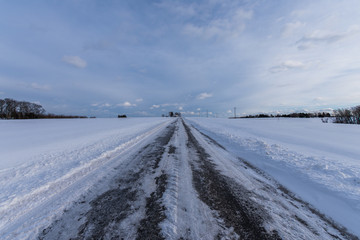 Snowy country land in southern york county in pennsylvania