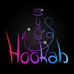 Hookah inscription color abstract