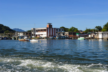 Fototapeta premium landscape of port withi small boats