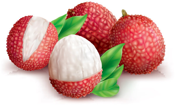 Lychees and peeled lychee
