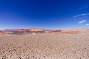Colorful hills with steppe rocks in Catamarca, Argentina