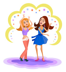 Young girls dancing at a disco