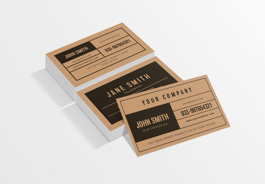 Simple Brown and Black Business Card Layout 2