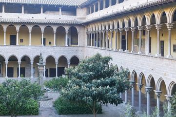 Inner courtyard of old monastery in Barcelona
