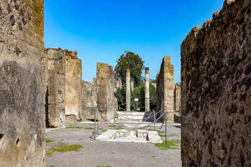 An ancient Roman city near Naples, buried under a layer of volcanic ash as a result of the eruption...