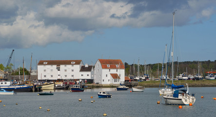 The River Deben at Woodbridge Quay with Tide Mill and Yachts.