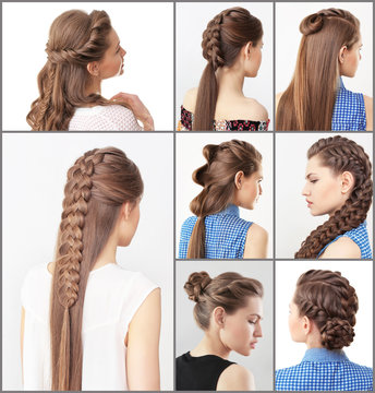 Woman With Different Hairstyles