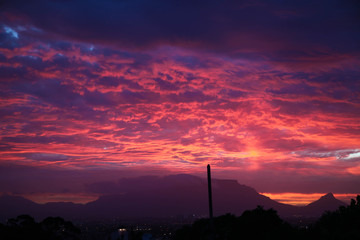 table mountain pink sunset