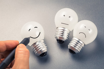 Smile Light Bulb Satisfaction