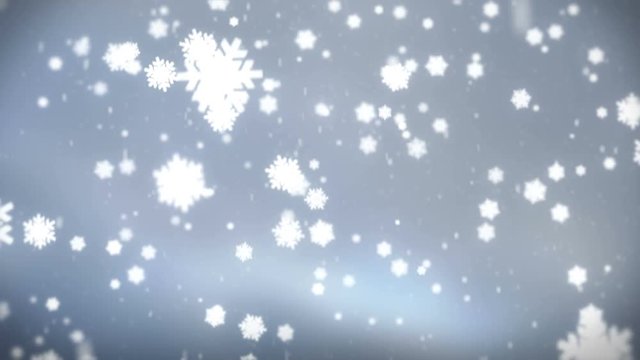 Animierte Schneeflocken - Fallender Schnee in 4K