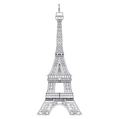 Fototapeta na wymiar Eiffel tower architecture icon vector illustration graphic design