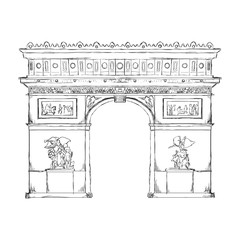 Arch of triumph paris icon vector illustration graphic design