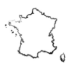 France map silhouette icon vector illustration graphic design