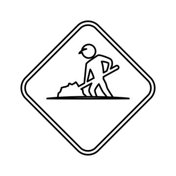Under construction road sign icon vector illustration graphic design
