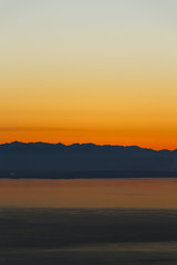 Mountain Range at Sunset Silhouette
