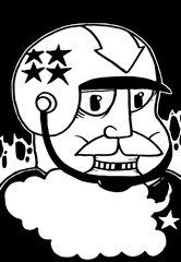 comic character man with a helmet vector graphic