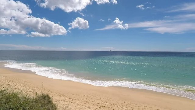 beach of armacao de pera on portugals algarve coast