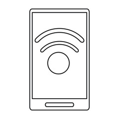 smartphone technology connected wifi internet line vector illustration eps 10