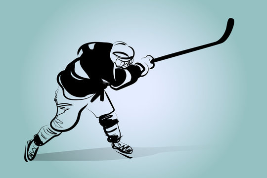 Vector illustration of hockey player