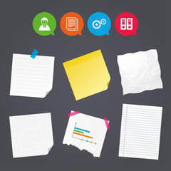 Accounting workflow icons. Human documents.