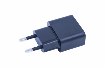 Electric power adapter isolated on white background