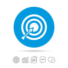 Target aim sign icon. Darts board symbol.