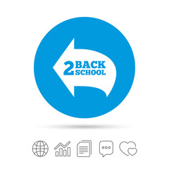 Back to school sign icon. Back 2 school symbol.
