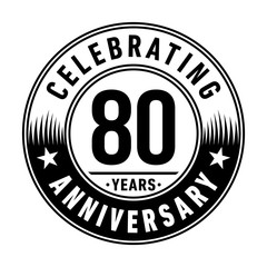 80 years anniversary logo template. Vector and illustration.
