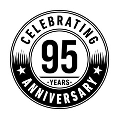 95 years anniversary logo template. Vector and illustration.
