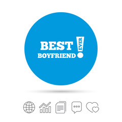 Best boyfriend ever sign icon. Award symbol.