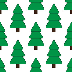 Christmas seamless pattern with trees