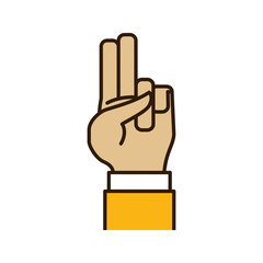 Hand number symbol icon vector illustration graphic design