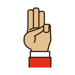 Hand number symbol icon vector illustration graphic design