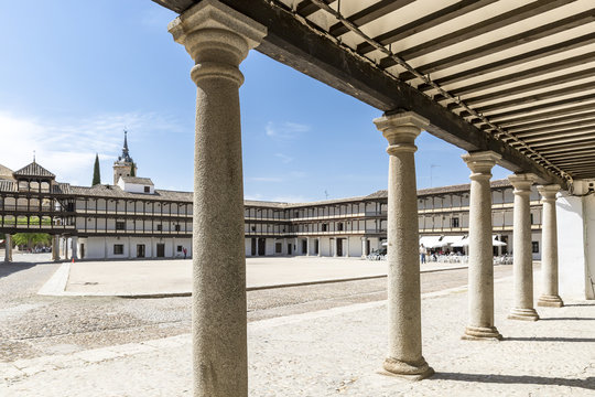 Plaza Mayor square in Tembleque town, province of Toledo, Castilla-La Mancha, Spain