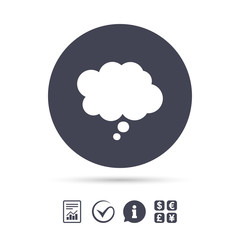 Comic speech bubble sign icon. Chat think symbol.