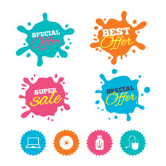 Notebook pc and Usb flash drive stick icons.