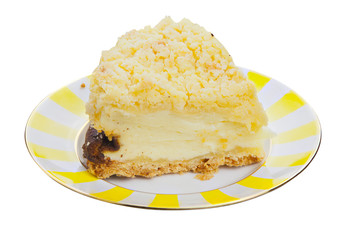 Delicious hot pie with cottage cheese on a plate
